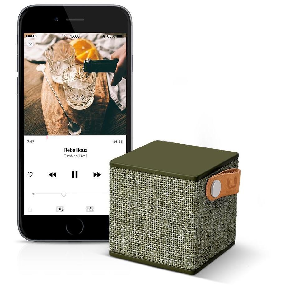 1RB1000AR Fresh 'N Rebel Rockbox Cube edizione in tessuto diffusore portatile Bluetooth colore army