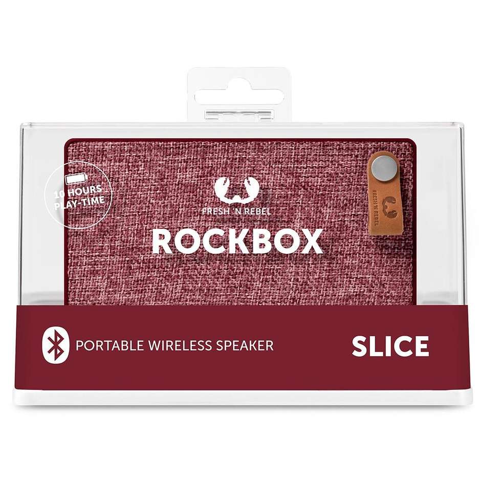 1RB2500RU Fresh 'n Rebel Rockbox Slice edizione in tessuto diffusore speaker portatile Bluetooth rosso