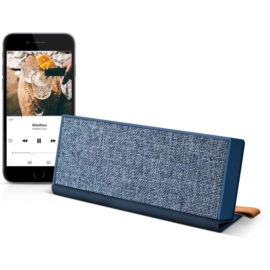 1RB4000IN Fresh 'n Rebel Rockbox Fold edizione in tessuto diffusore speaker portatile Bluetooth indaco
