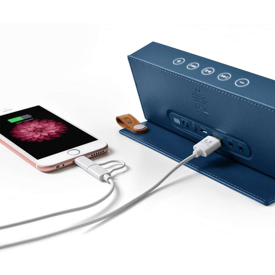 1RB4000IN Fresh 'n Rebel Rockbox Fold edizione in tessuto diffusore speaker portatile Bluetooth indaco