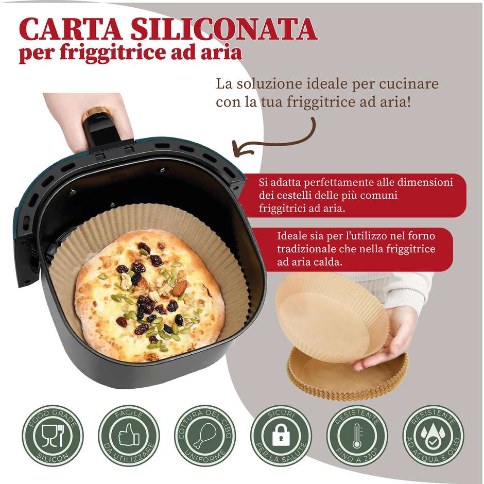 2Easy CFQ002 Carta da forno 100 fogli Marrone 230 °C