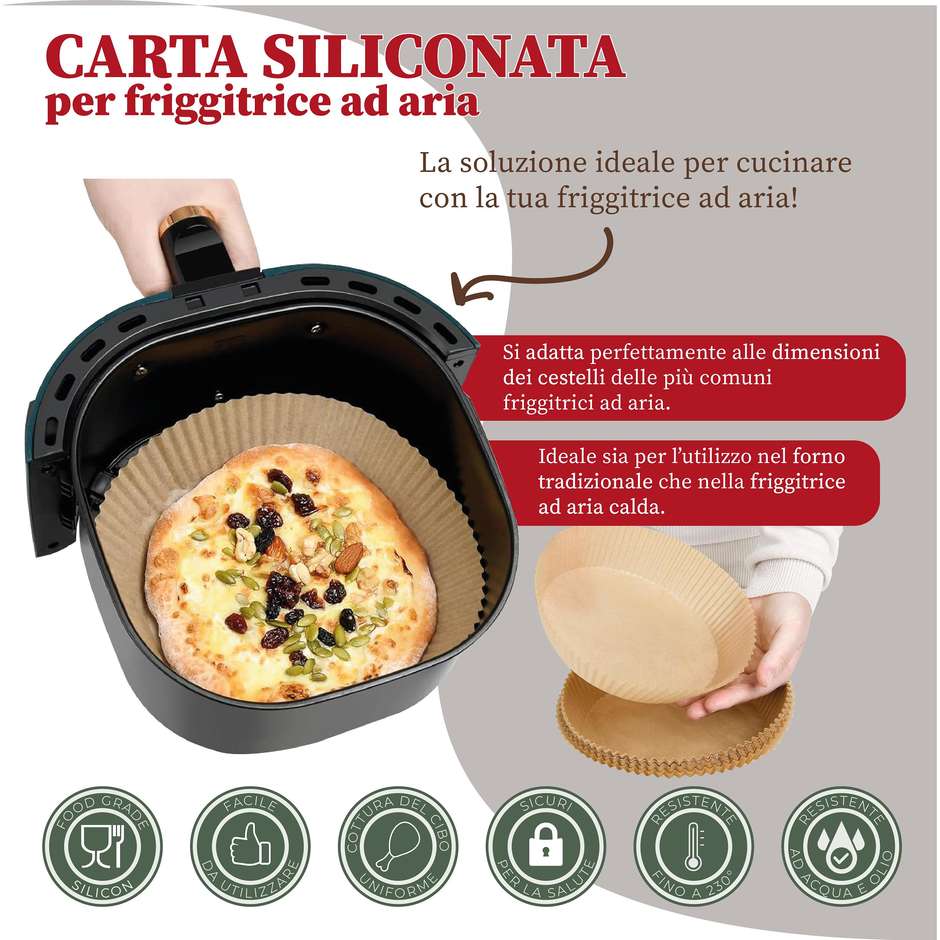 2Easy CFR002 Carta da forno 100 fogli Marrone 230 °C