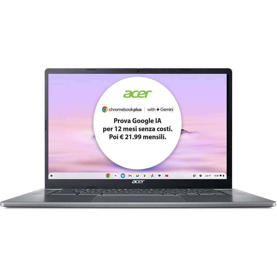 Acer 515 CB515-2H-34ZU Notebook 15.6" Full HD Ram 8 GB Memoria 256 GB ChromeOS Colore Grigio