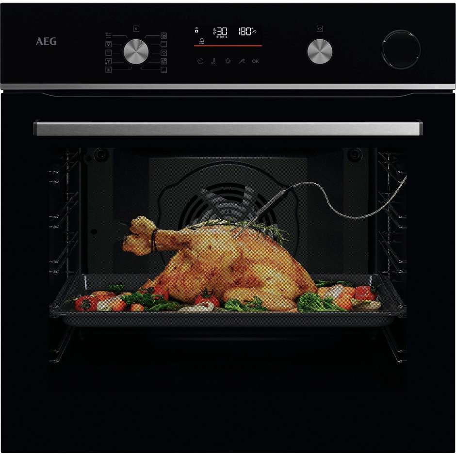 AEG GR6PB53FSB SteamCrisp forno da incasso 72 L, pirolitico e Wi-Fi, nero