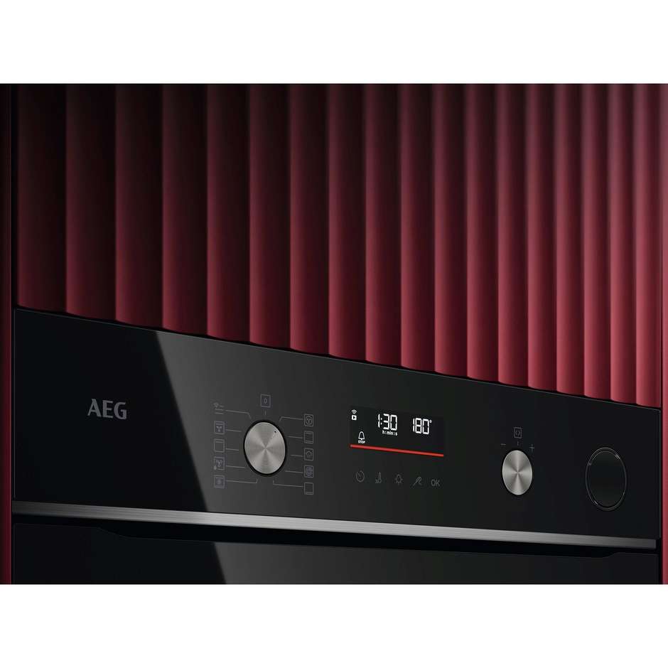 AEG GR6PB53FSB SteamCrisp forno da incasso 72 L, pirolitico e Wi-Fi, nero