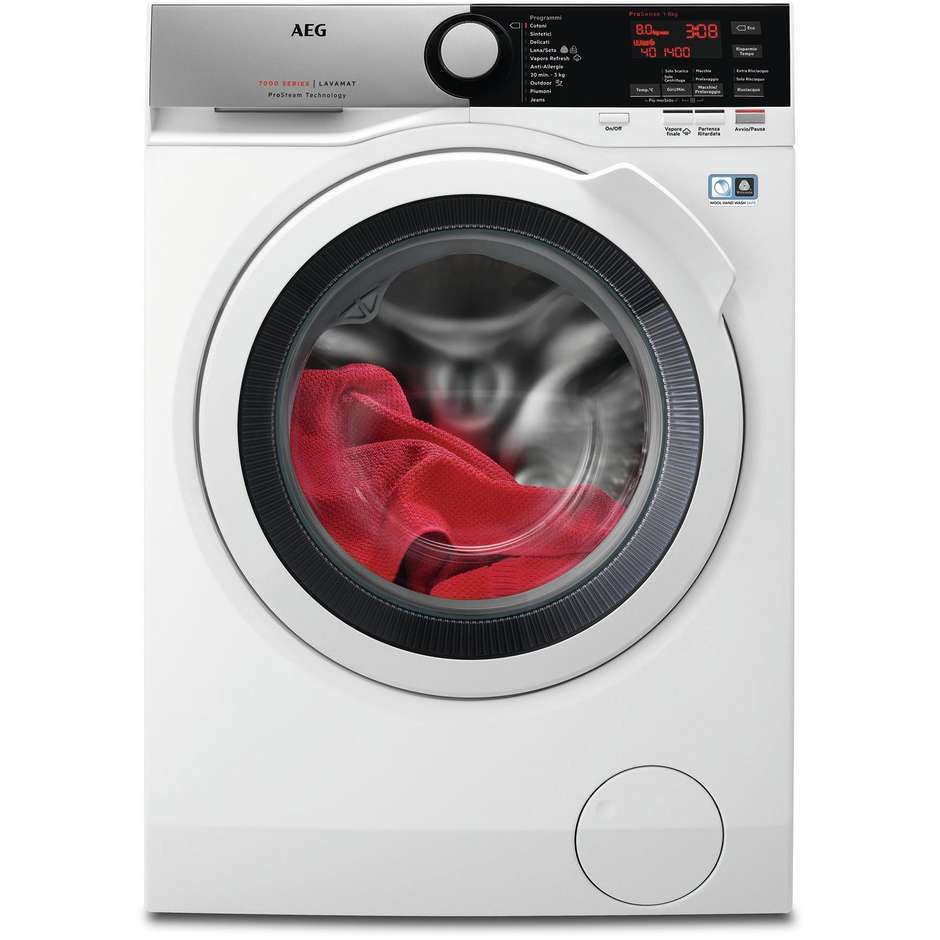 AEG L7FEE842 lavatrice carica frontale 8 Kg 1400 giri classe A+++ colore bianco