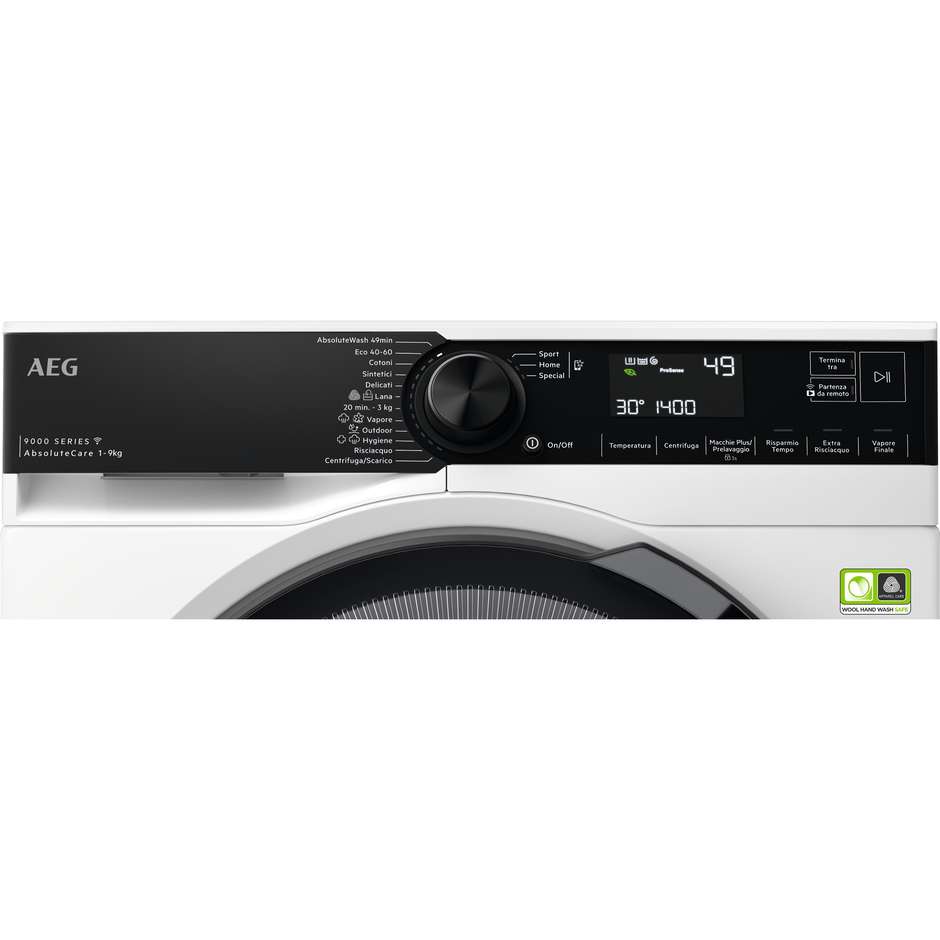 AEG LR9H94GBS Lavatrice Carica Frontale Capacita 9 kg 1400 Giri/min Class A Colore Bianco