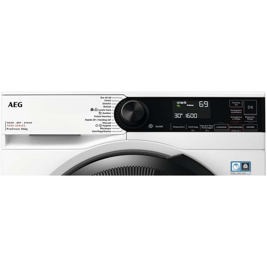 AEG LWR7D966OB Lavasciuga Libera installazione Caricamento frontale Capacità 9+6 Kg 1600 Giri/min Classe D Colore Bianco