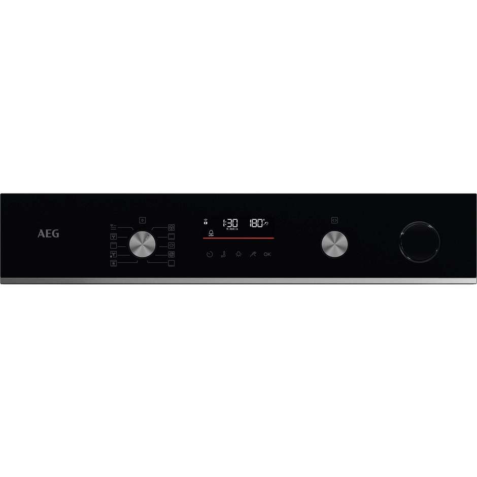 AEG Serie 6000 SteamCrisp GR6PB53FSB Forno da Incasso 72 Litri Pirolitico Termosonda Wi-Fi Classe A++ Nero