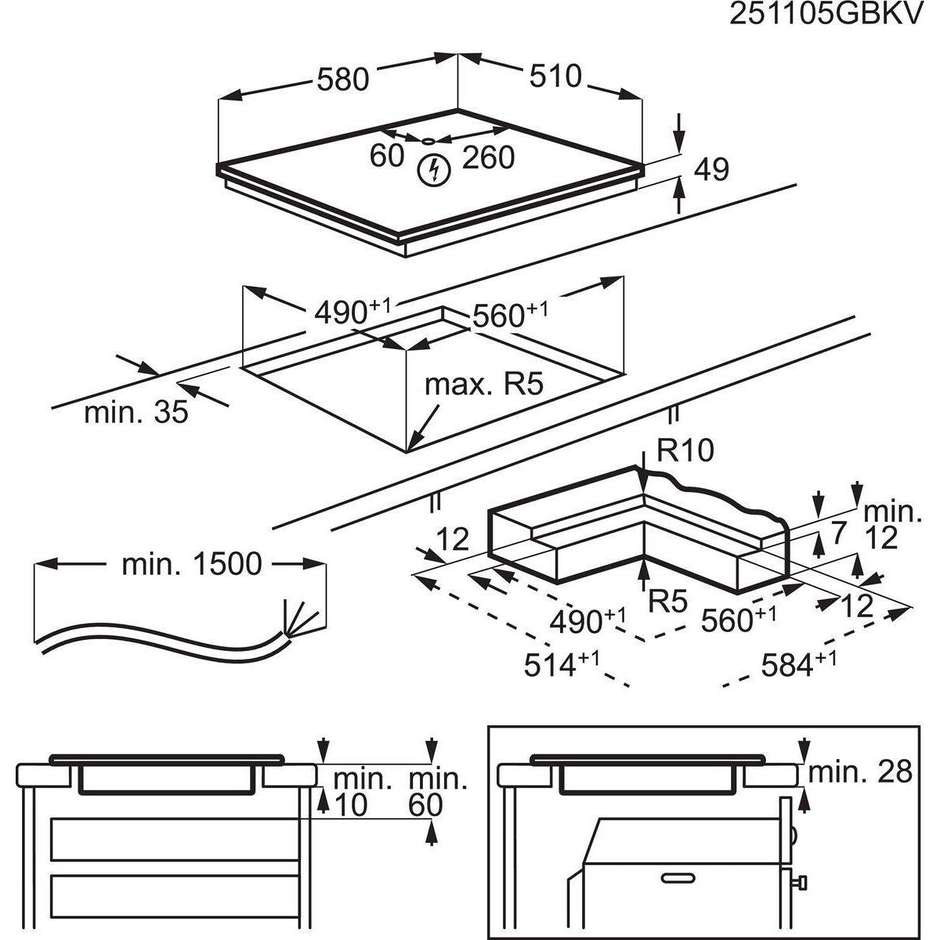 AEG TI64IB3BIZ Piano Cottura a Induzione Boil&Fry 60 cm Nero