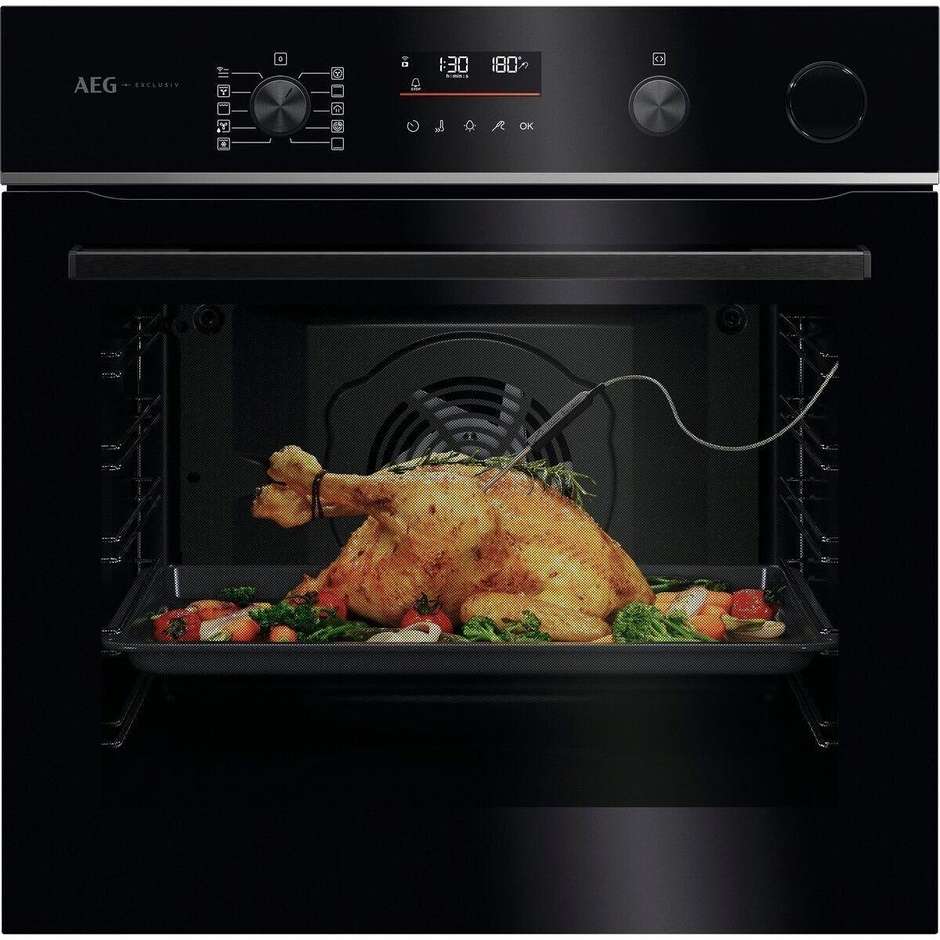 AEG TR6PB53FSB Forno da Incasso SteamCrisp Pirolitico 72L Nero