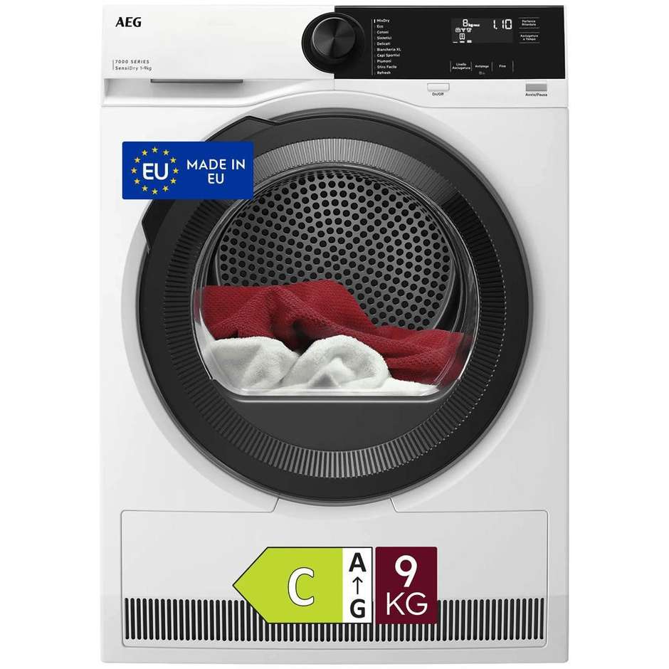 AEG TR7HE1C9 Serie 7000 SensiDry asciugatrice a pompa di calore 9 kg, classe C