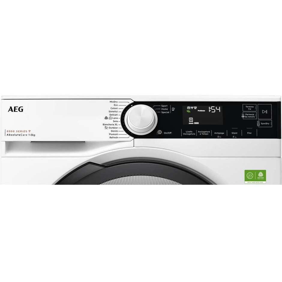 AEG TR8BGH38YA Serie 8000 AbsoluteCare asciugatrice a pompa di calore 8 kg, classe A