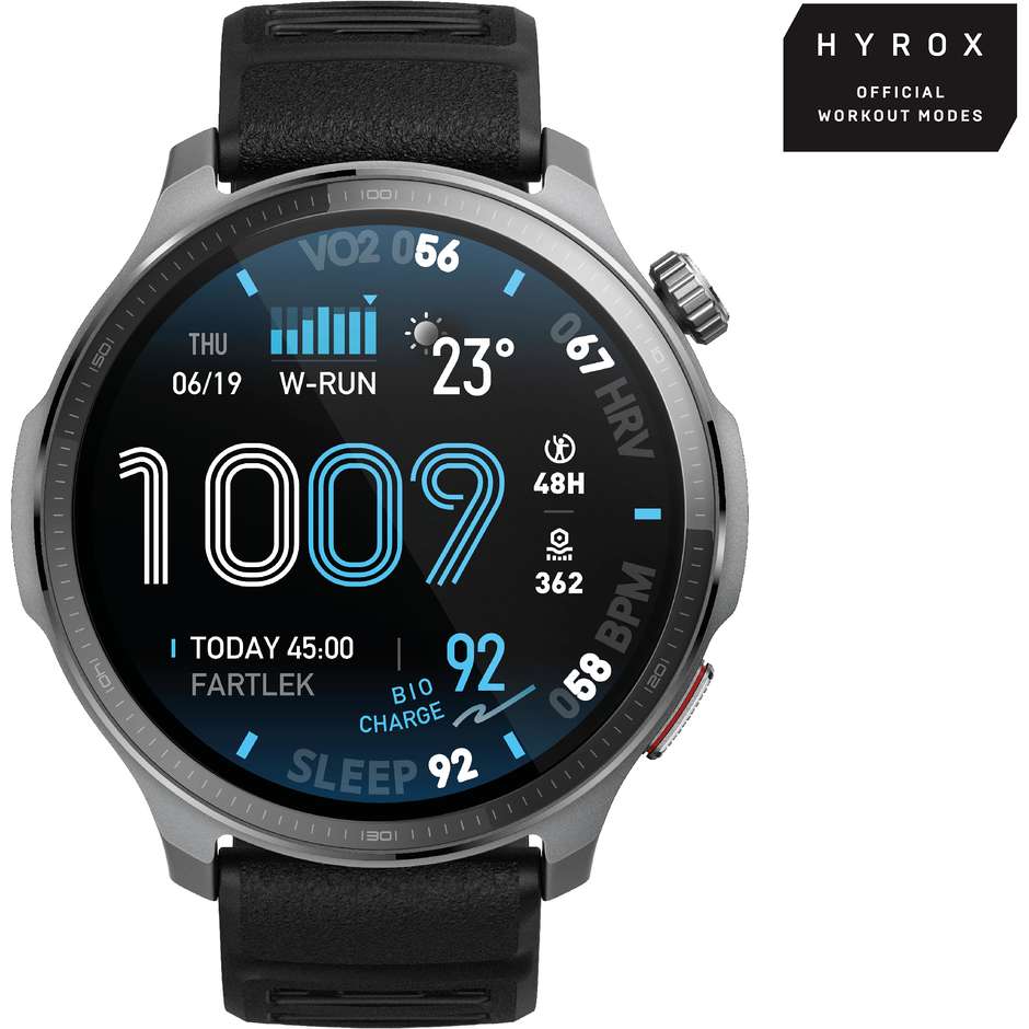 Amazfit Balance 2 XT 1.5" Smartwatch AMOLED Ghiera Metallo Wi-Fi GPS Colore Nero