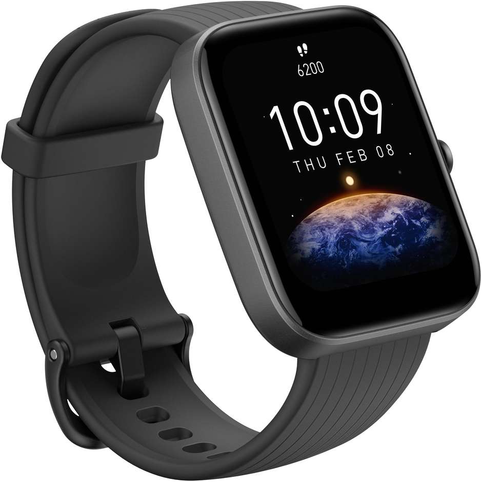 Amazfit BIP 3 PRO Smartwatch 1,69" GPS colore nero con cinturino nero