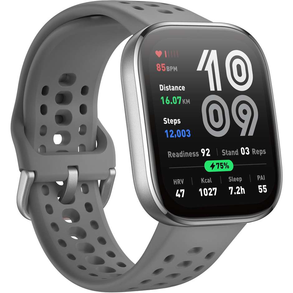Amazfit Bip 6 Charcoal 1.97" Smartwatch AMOLED Wi-Fi Bluetooth GPS Colore Argento