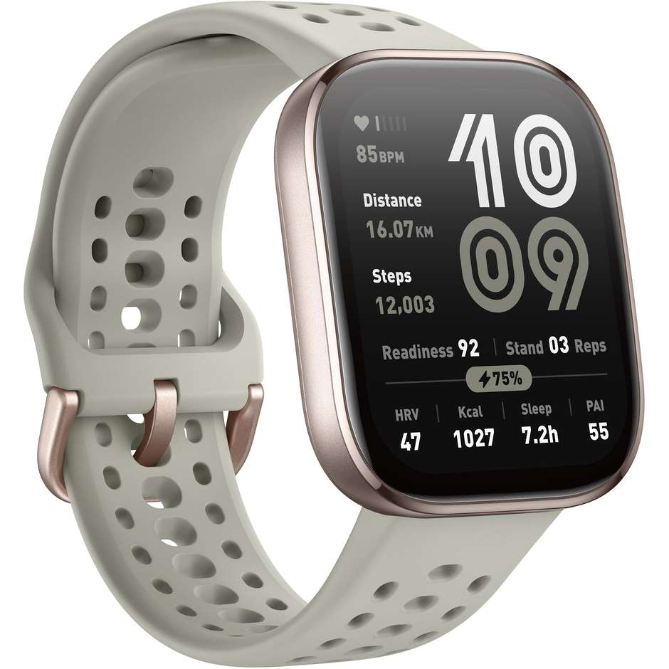 Amazfit Bip 6 Stone Smartwatch 46mm Touch screen Bluetooth GPS (satellitare) Colore Oro con cinturino Grigio