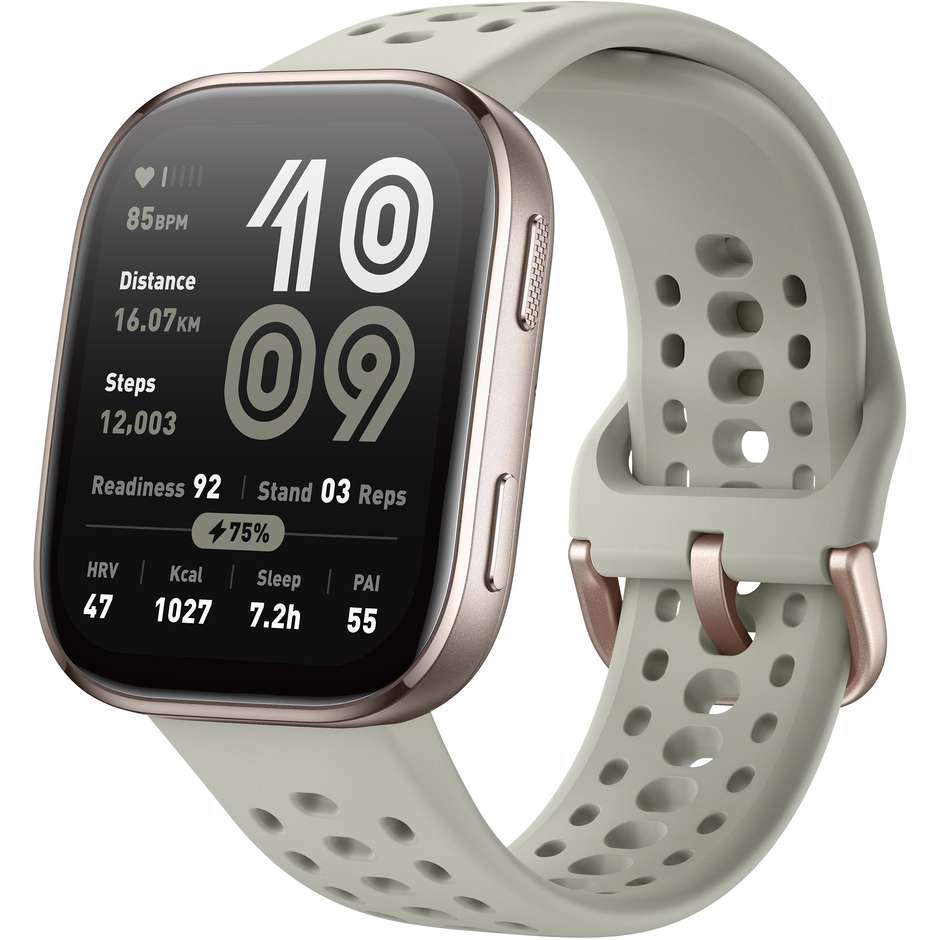 Amazfit Bip 6 Stone Smartwatch 46mm Touch screen Bluetooth GPS (satellitare) Colore Oro con cinturino Grigio