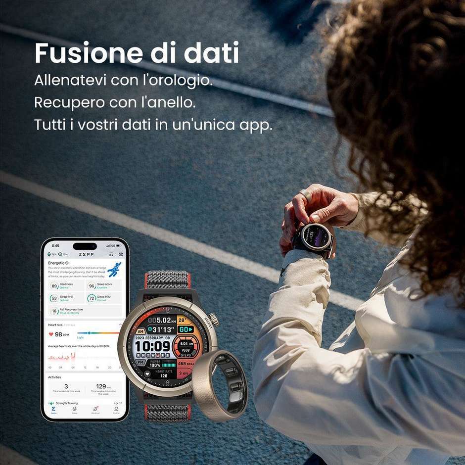 Amazfit Helio Ring No Anello intelligente con activity tracker Taglia-10 Colore Titanio