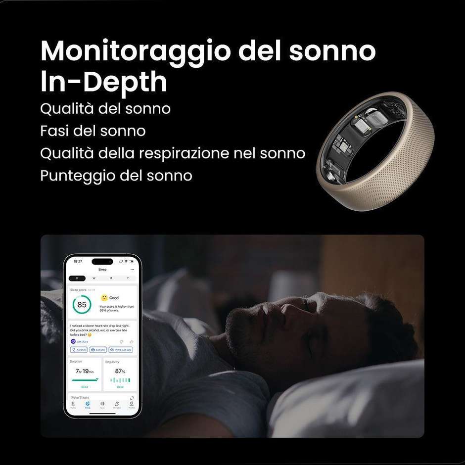 Amazfit Helio Ring No Anello intelligente con activity tracker Taglia-10 Colore Titanio