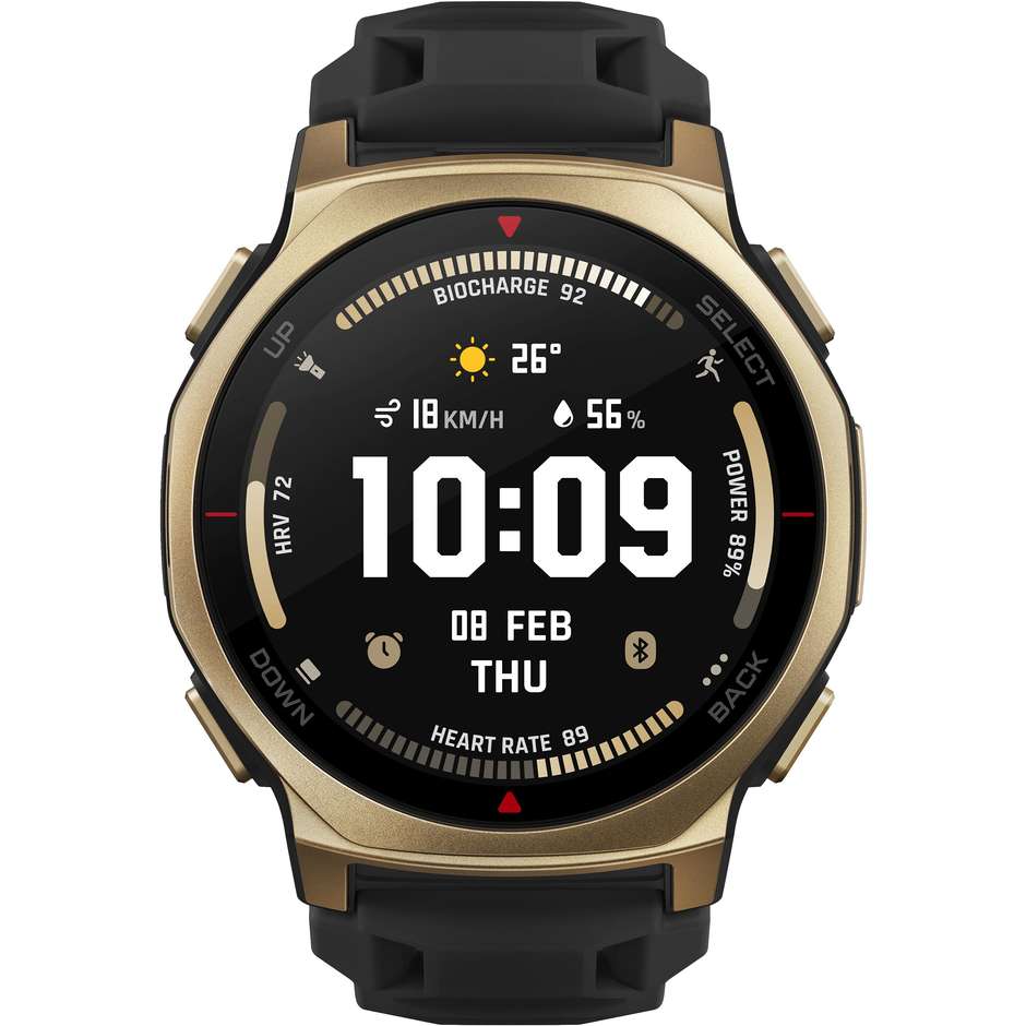 Amazfit T-Rex 3 Pro 44mm Smartwatch AMOLED Rugged Wi-Fi GPS Colore Oro/Nero