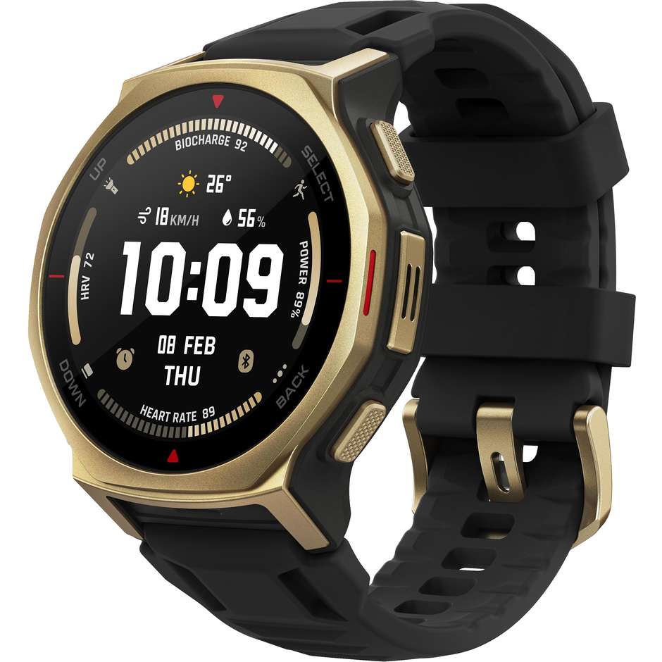 Amazfit T-Rex 3 Pro 44mm Smartwatch AMOLED Rugged Wi-Fi GPS Colore Oro/Nero