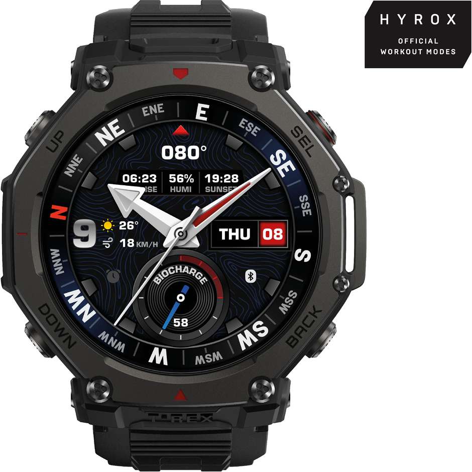 Amazfit T-Rex 3 Pro 48mm Smartwatch Rugged Ghiera Acciaio Wi-Fi GPS Colore Nero