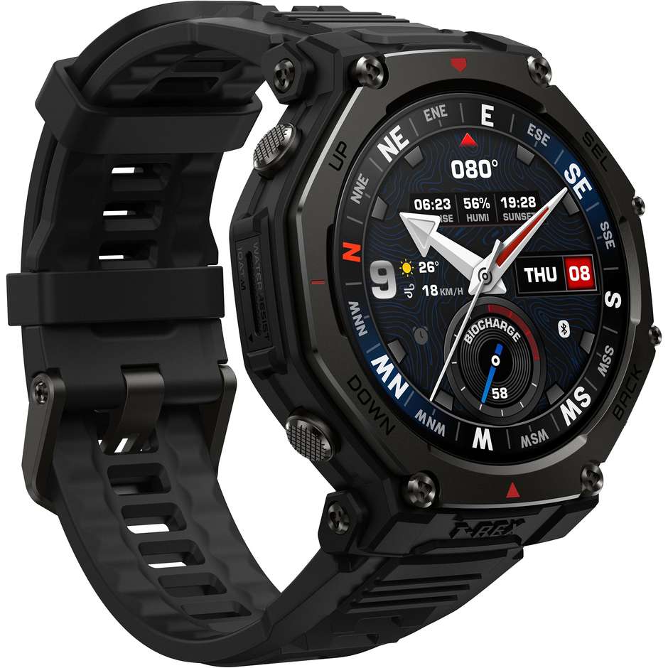 Amazfit T-Rex 3 Pro 48mm Smartwatch Rugged Ghiera Acciaio Wi-Fi GPS Colore Nero