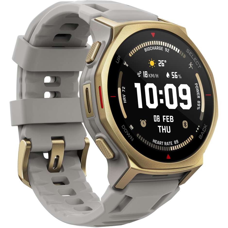Amazfit T-rex 3 Pro Smartwatch AMOLED 44 mm Wi-Fi GPS Colore Oro con cinturino silver