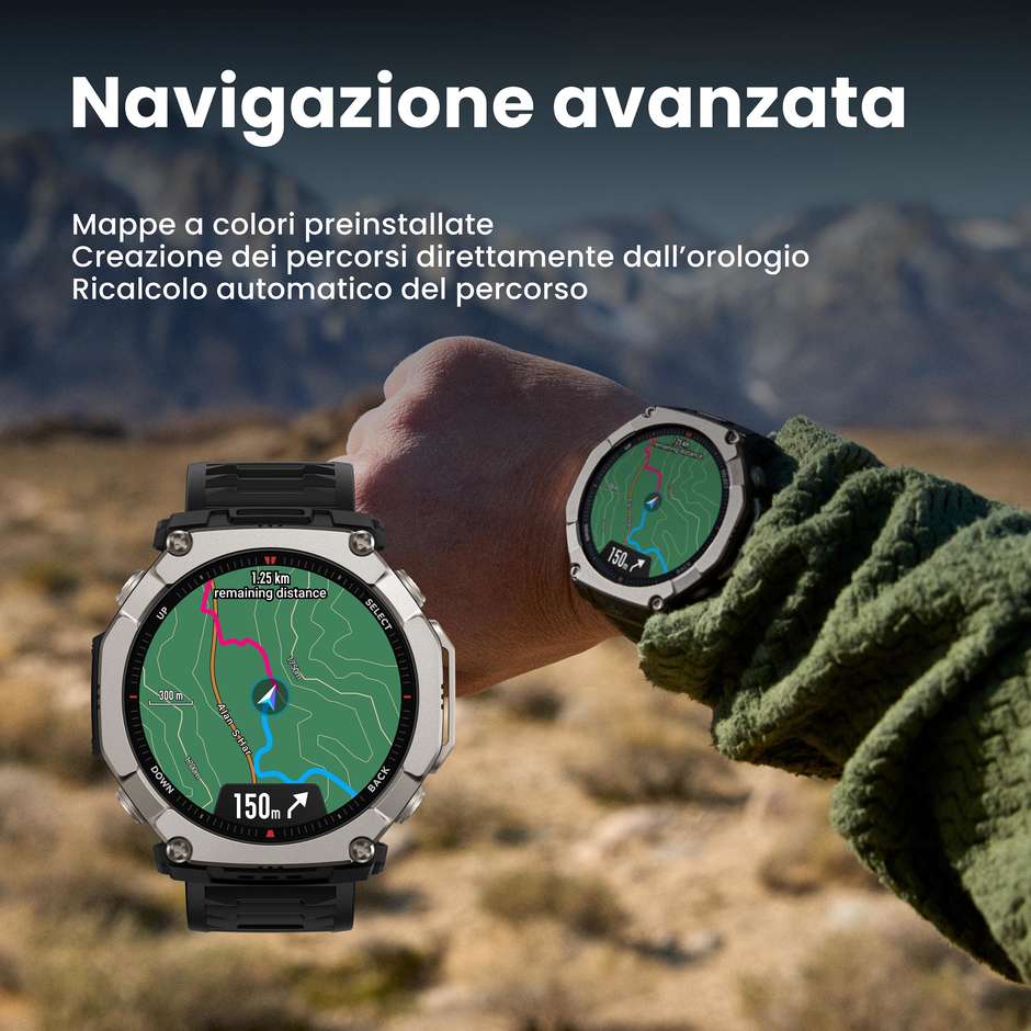Amazfit T-Rex Ultra 2 Smartwatch AMOLED 1,5" GPS Titanio Nero Magma