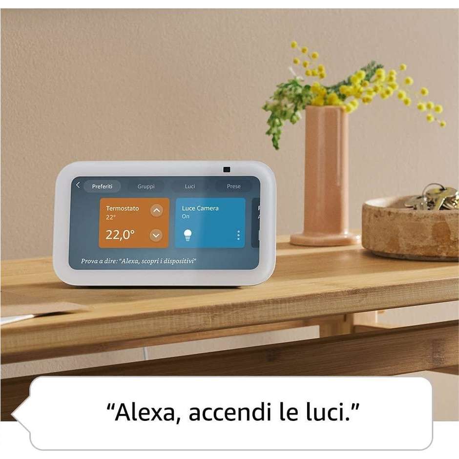 Amazon Echo Show 5 Schermo touch intelligente e compatto con Alexa Colore Bianco