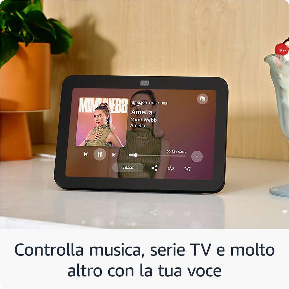Amazon Echo Show 8 (3ª gen., modello 2023) Schermo touch intelligente HD con audio spaziale Hub per Casa Intelligente e Alexa Colore Nero