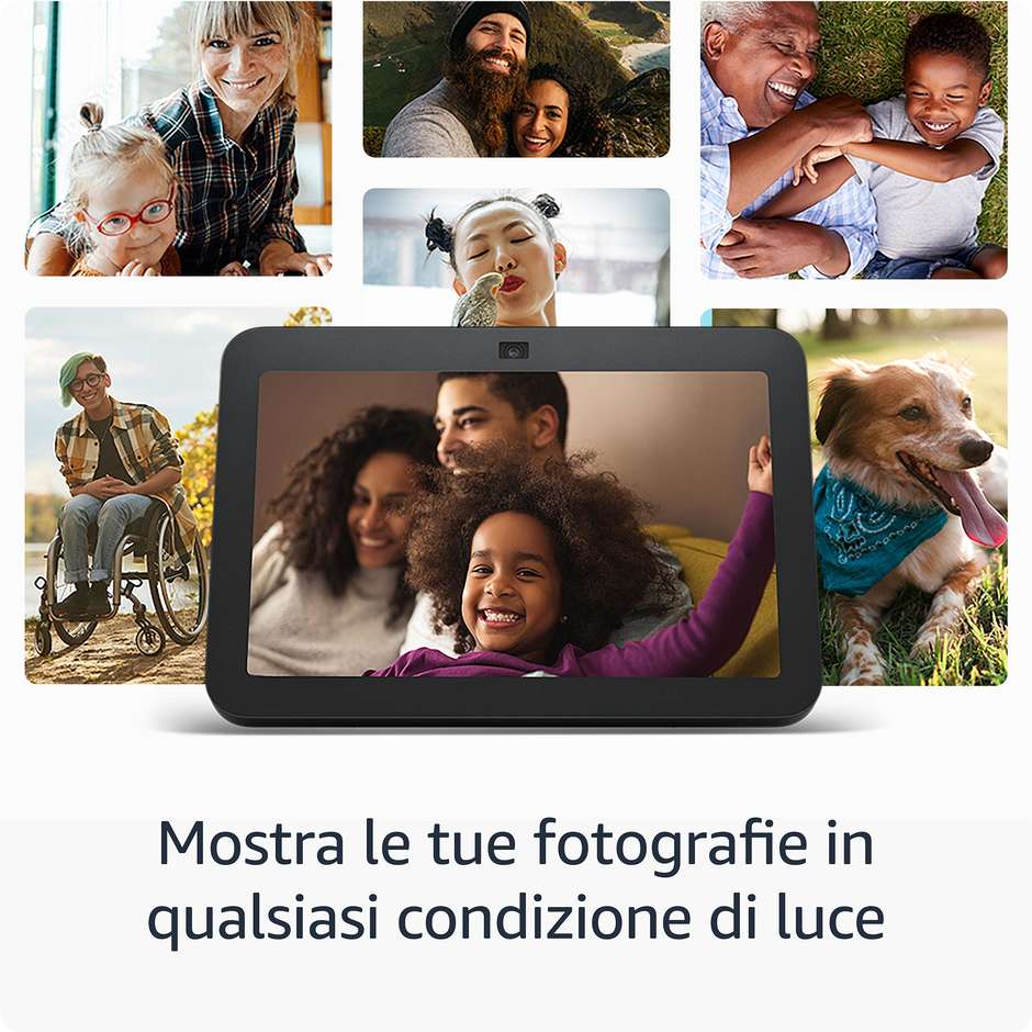 Amazon Echo Show 8 (3ª gen., modello 2023) Schermo touch intelligente HD con audio spaziale Hub per Casa Intelligente e Alexa Colore Nero