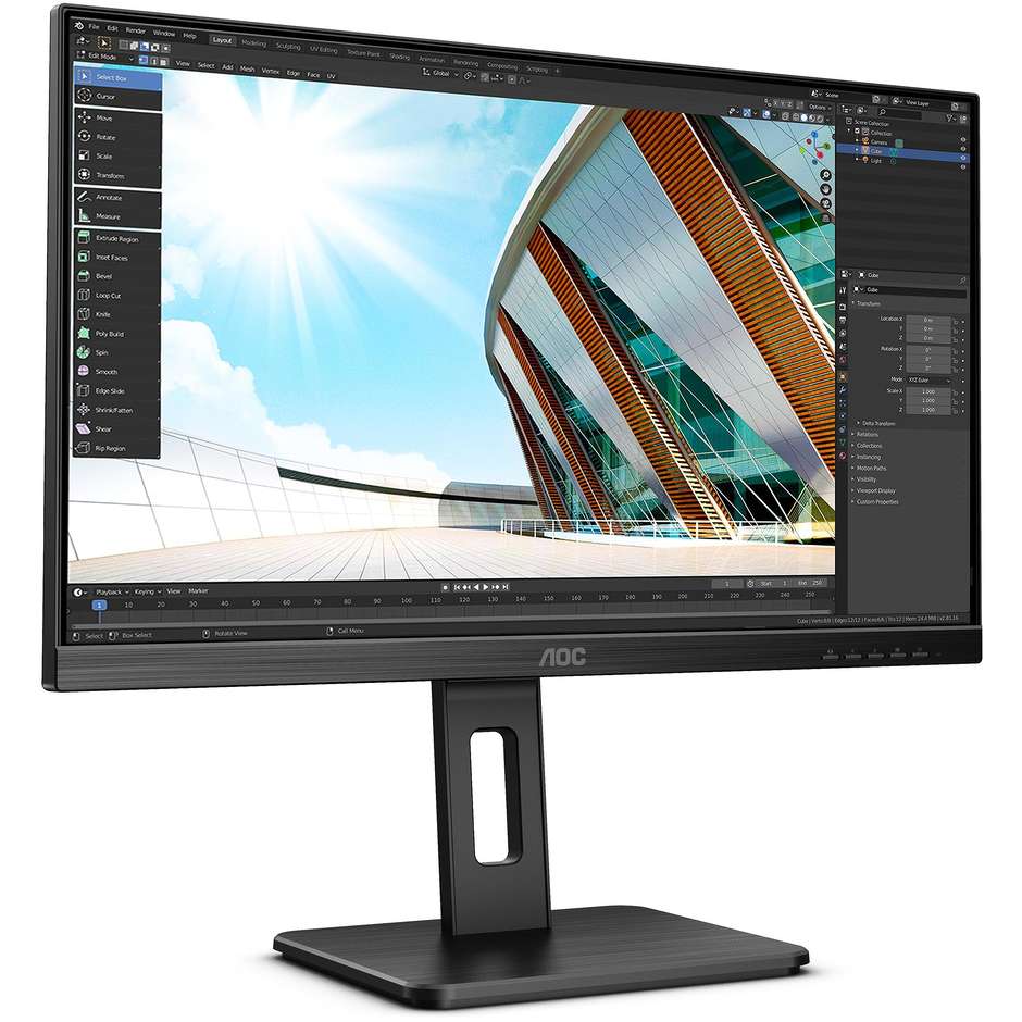 Aoc 24P2Q Monitor PC LED 23,8'' Full HD Luminosità 250 cd/m² Classe A colore nero