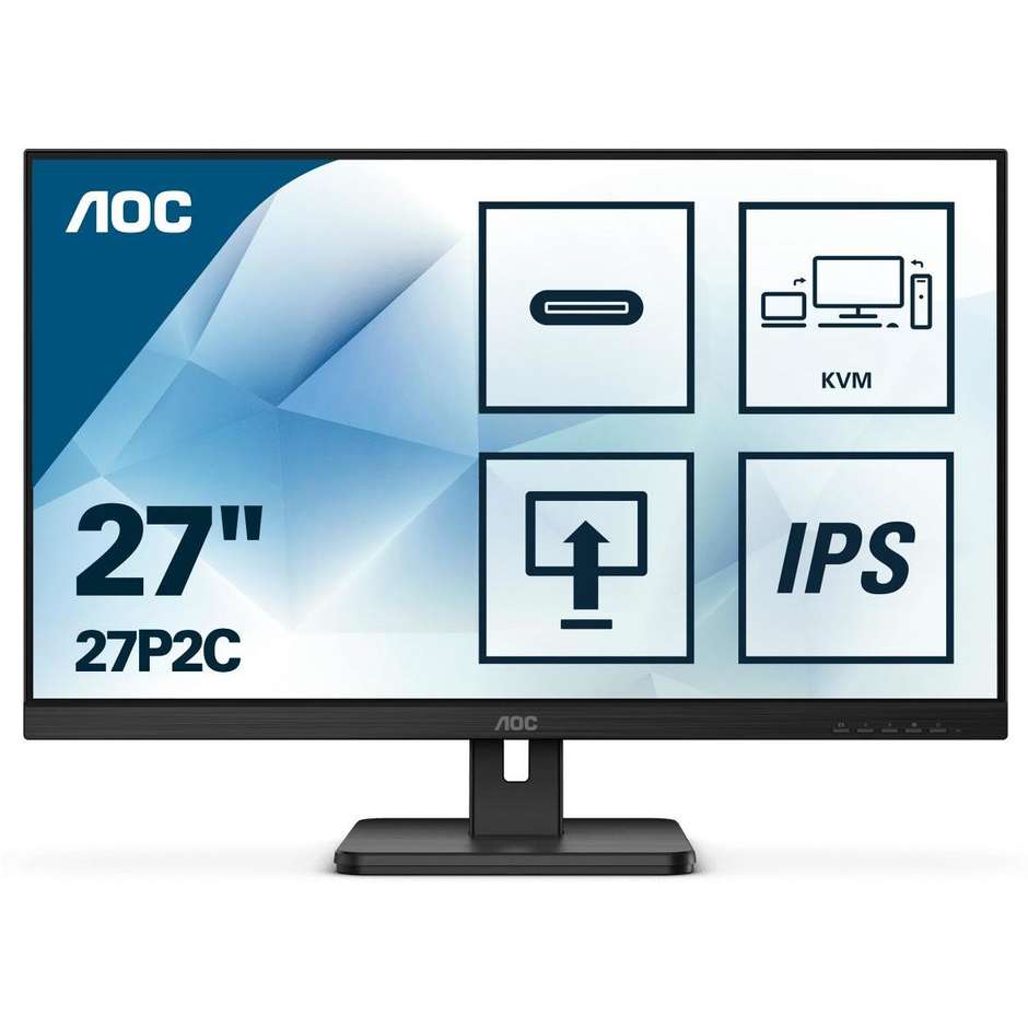 Aoc 27P2C Monitor PC LED 27'' Full HD Luminosità 250 cd/m² colore nero