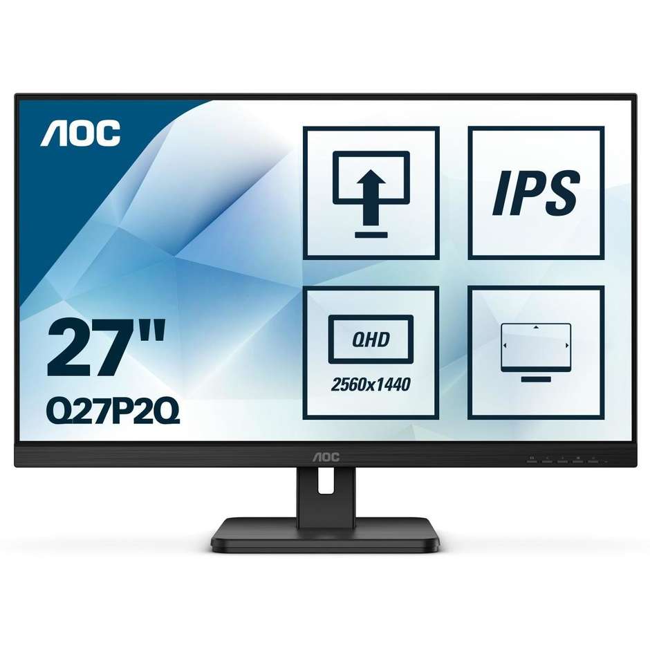 Aoc Q27P2Q Monitor PC LED 27'' Quad HD Luminosità 300 cd/m² Classe B colore nero