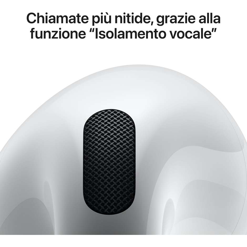 Apple AirPods 4 con Cancellazione Attiva del Rumore (ANC) Audio Spaziale Custodia Altoparlante Bianco