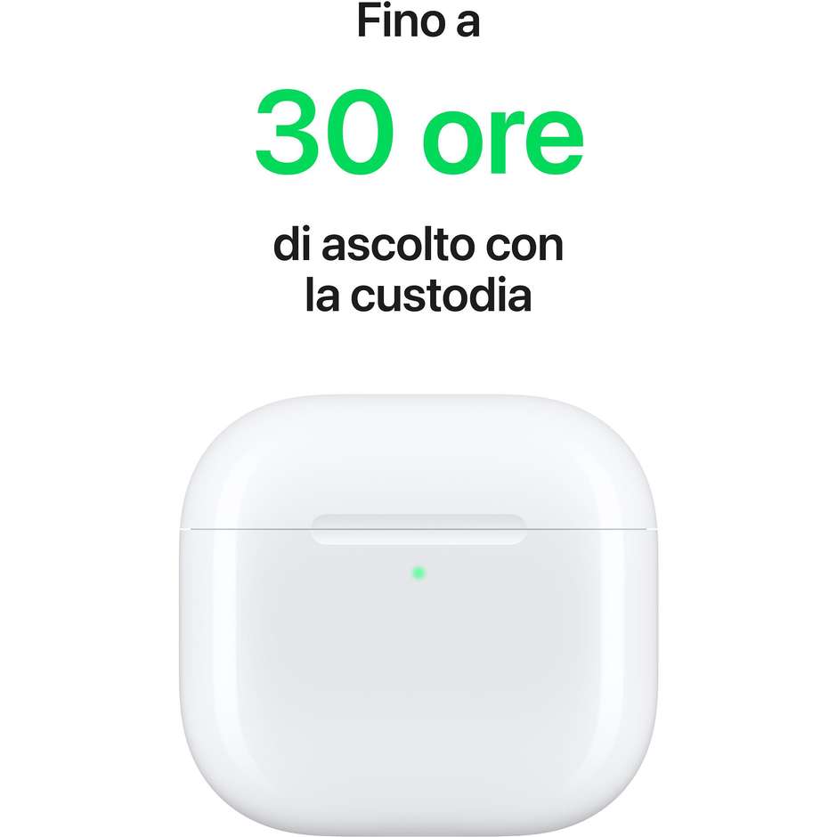 Apple AirPods 4 con Cancellazione Attiva del Rumore (ANC) Audio Spaziale Custodia Altoparlante Bianco