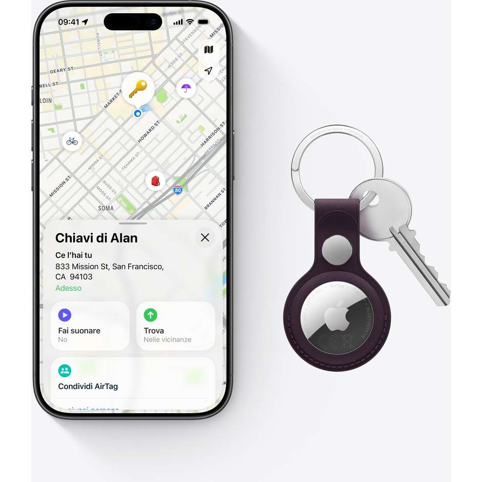 Apple AirTag 2ª generazione Localizzatore Bluetooth e UWB - Confezione da 1
