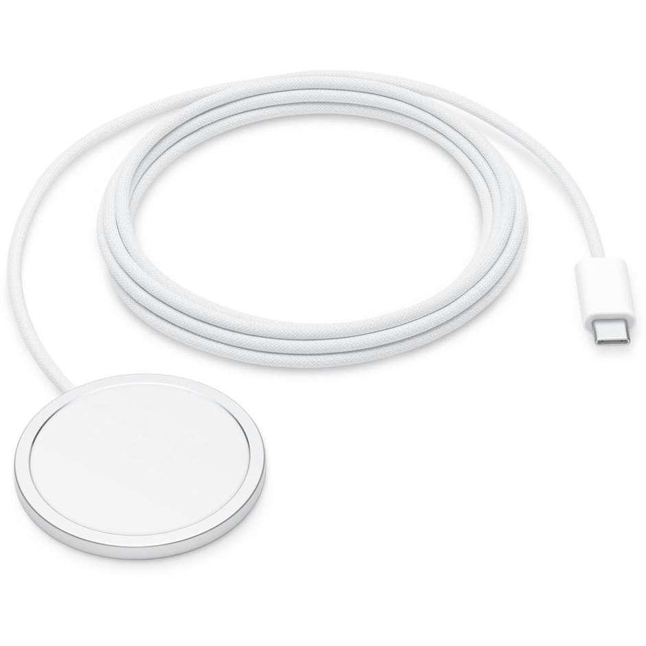 Apple Caricabatterie Wireless MagSafe con Cavo Intrecciato Lungo 2m Ricarica Rapida Bianco (MX6Y3ZM/A)