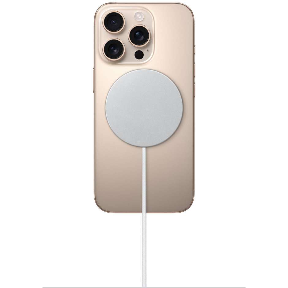 Apple Caricabatterie Wireless MagSafe con Cavo Intrecciato Lungo 2m Ricarica Rapida Bianco (MX6Y3ZM/A)