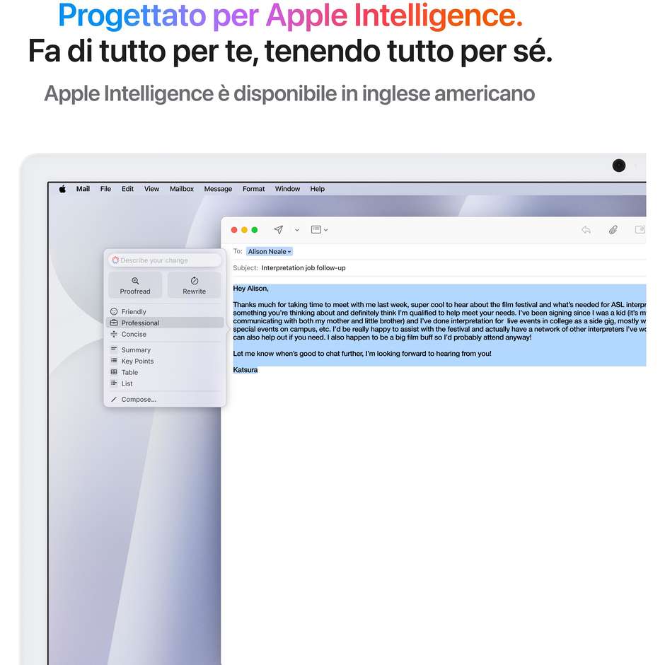 Apple iMac 24" 4.5K Ultra HD M4 Ram 16 GB Memoria 256 GB 500 cd/m² macOS Sequoia Colore Argento