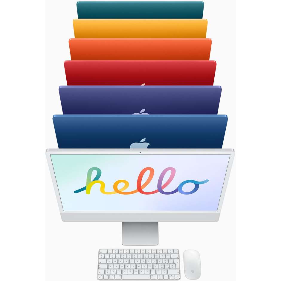 Apple iMac MGPH3T/A PC All-In-One 24'' 4.5K Ultra HD Apple M1 Ram 8 Gb SSD 256 Gb macOS Big Sur colore verde