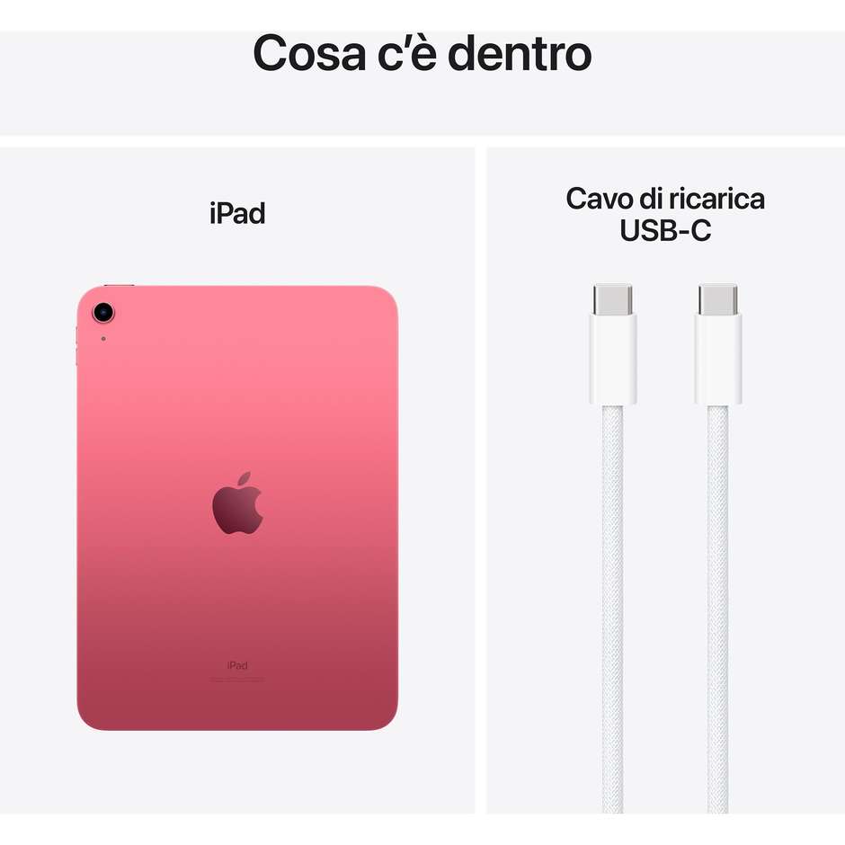 Apple Ipad 10 Gen 10.9" Wi-Fi Full HD Memoria 64 Gb iPadOS 18 Colore Rosa