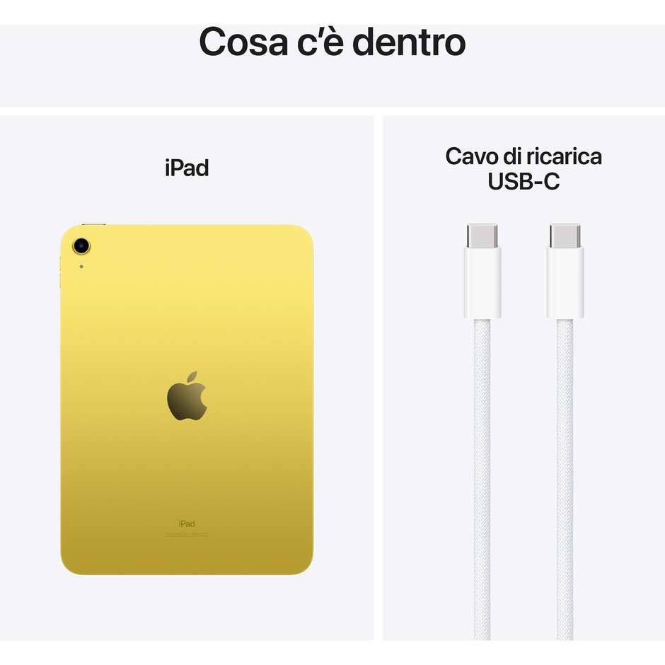 Apple iPad 10 Gen 10.9" Wi-Fi Memoria 64GB Colore Giallo