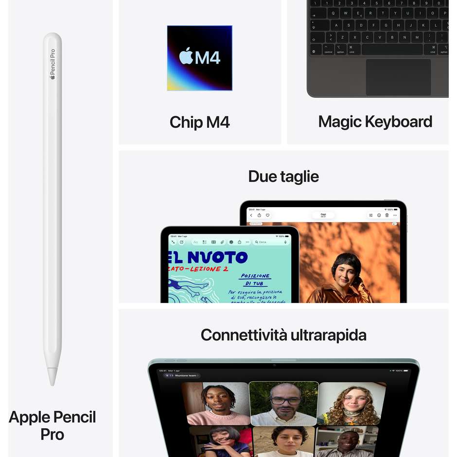 Apple iPad Air 11 pollici M4 Wi-Fi 128 GB blu Liquid Retina