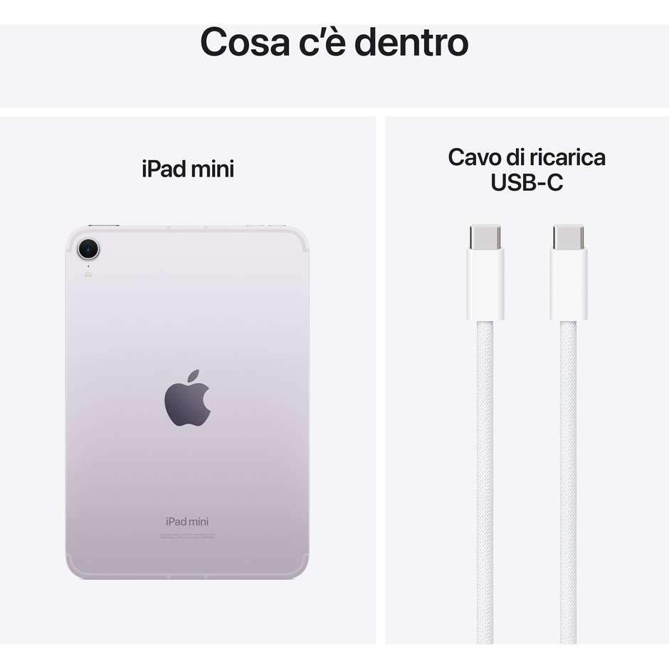 Apple iPad mini 8.3" Wi-Fi + Cellular Memoria 128 GB Colore Viola