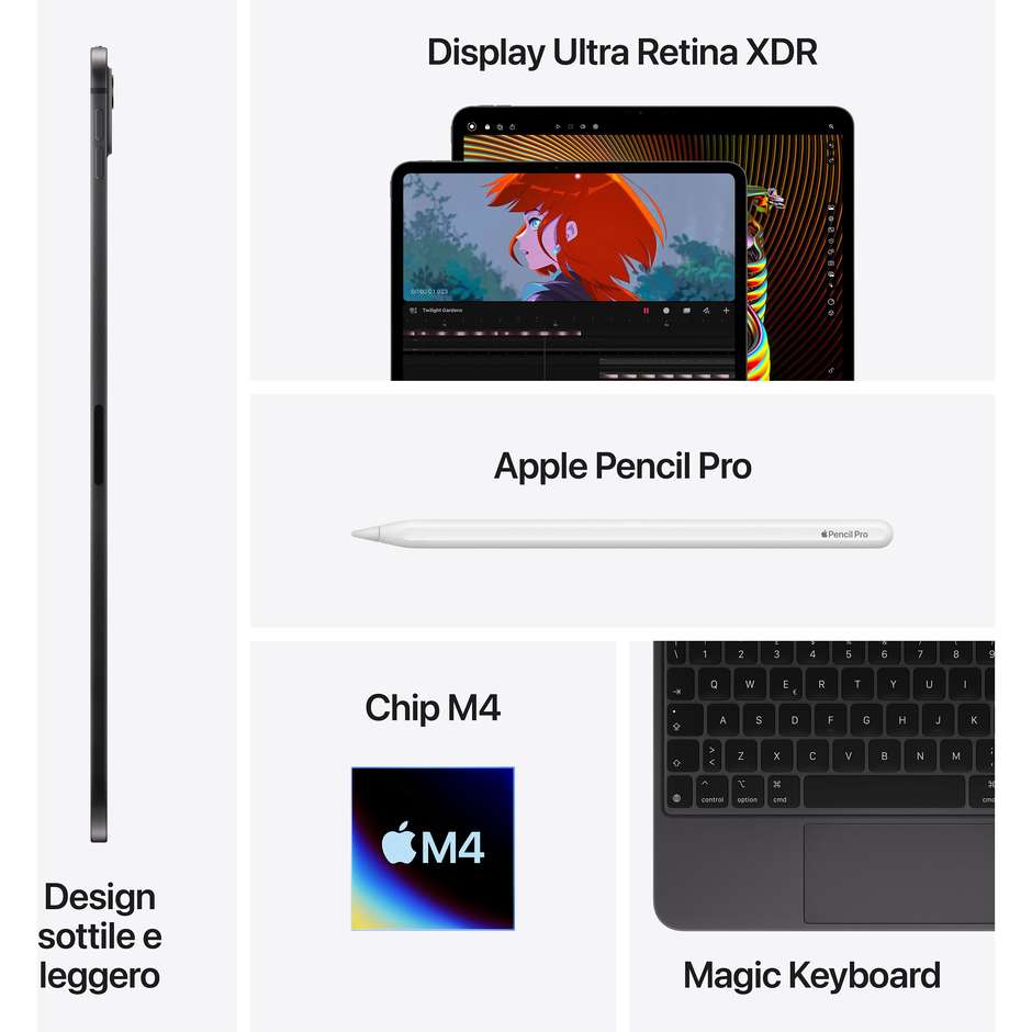 Apple iPad Pro 11'' Wi-Fi Memoria 256 GB Colore Nero Siderale