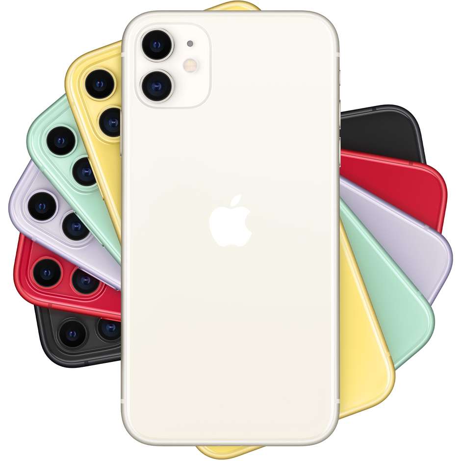 Apple iPhone 11 Smartphone 6.1" 4G Memoria 128 Gb iOS 13 Apple No Cuffie/Alimentatore colore bianco