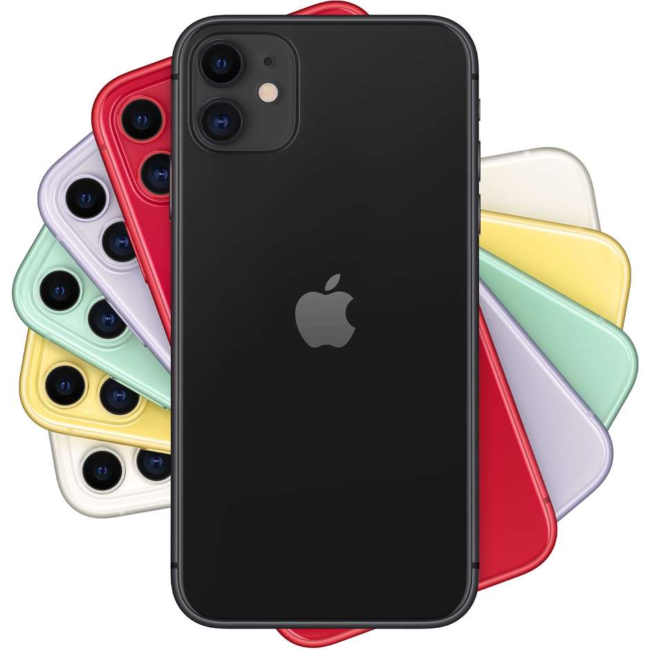 Apple iPhone 11 Smartphone 6.1" 4G Memoria 128 Gb iOS 13 Apple No Cuffie/Alimentatore colore nero